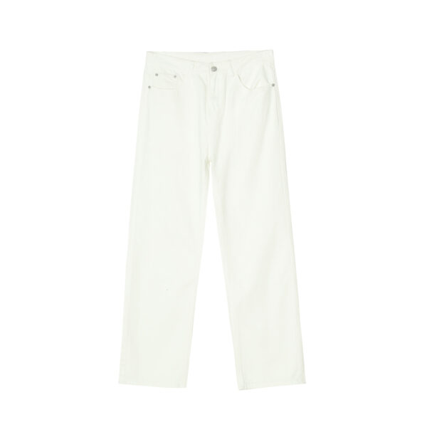Black And White Basic Simple Jeans Men's Slim Trousers - Image 7