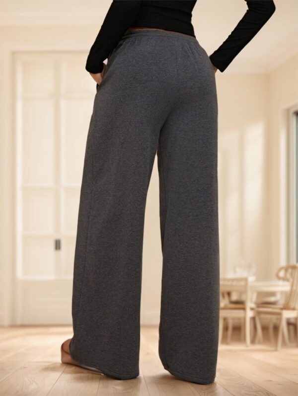 Forever 21 Autumn Winter New Thermal Lined Thick Casual Versatile High Waist Elastic Waist Loose Wide Leg Sweatpants - Image 5