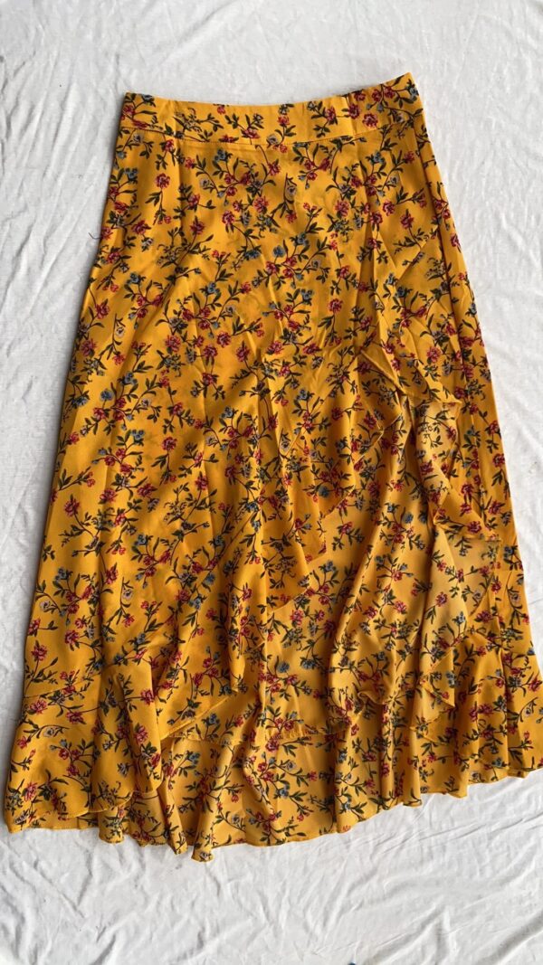 Printed Ruffled Side Slit Skirt - Image 3