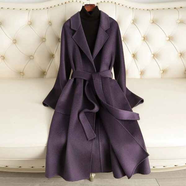Double-sided Water Ripple Woolen Coat - Image 5