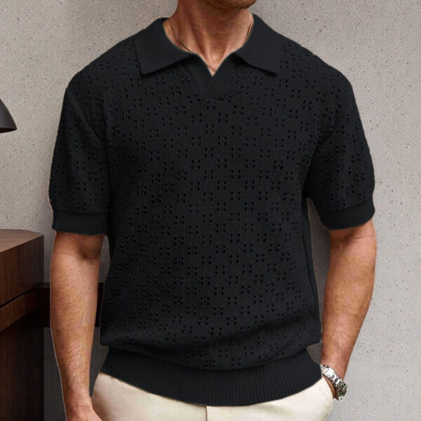 Fashion Dovetail Collar Tencel Men's Casual Sweater - Image 5