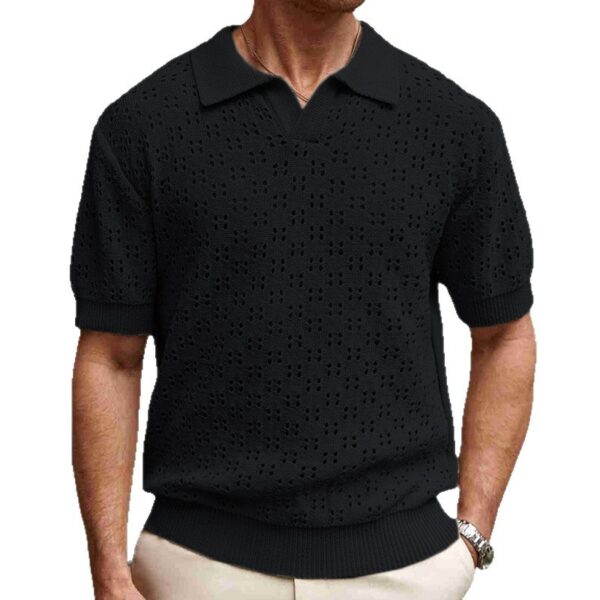 Fashion Dovetail Collar Tencel Men's Casual Sweater - Image 3