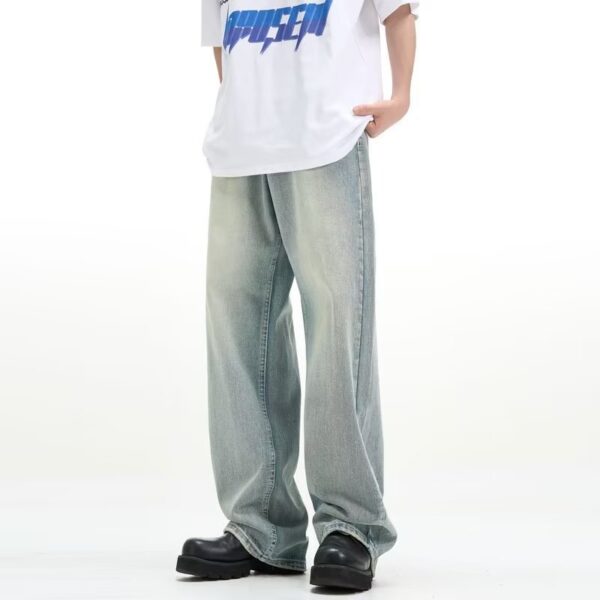 Retro Trousers Loose Casual Blue - Image 5