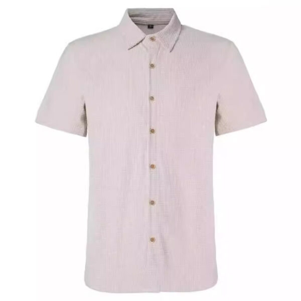 Men's Casual Loose Plaid Short Sleeve Shirt - Image 5