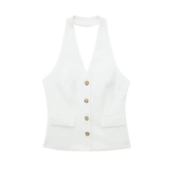 Women's Waistcoat Linen Vest Suit - Image 7