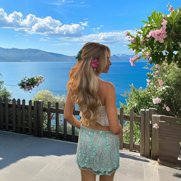Women's Embroidered Mesh Sequins Flower Skirt - Image 5