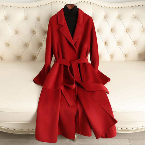 Double-sided Water Ripple Woolen Coat - Image 6