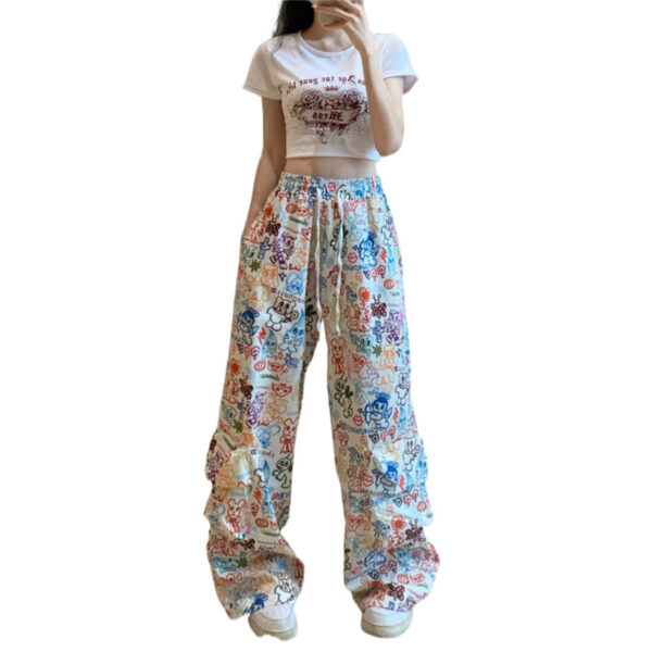 Women's Colorful Graffiti Printing Overalls - Image 6