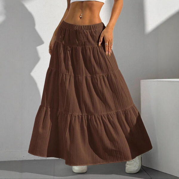 White Skirt Lace-up Large Swing Skirt Loose Long Dress - Image 4