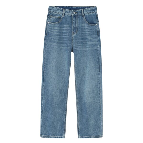 Black And White Basic Simple Jeans Men's Slim Trousers - Image 5