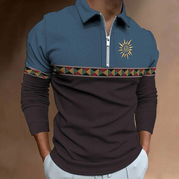 Men's Retro Color Printing Fashion Sports Golf Top Casual T-shirt - Image 9