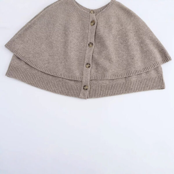 All-match Cloak Design Round Neck Knitted Coat - Image 2