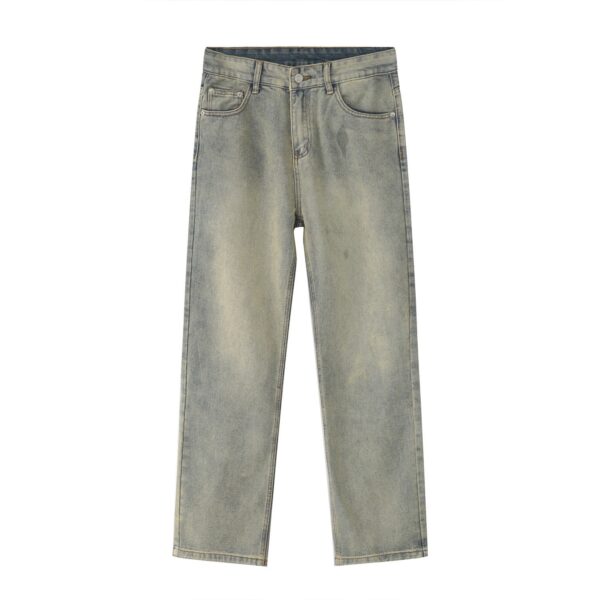 Black And White Basic Simple Jeans Men's Slim Trousers - Image 3
