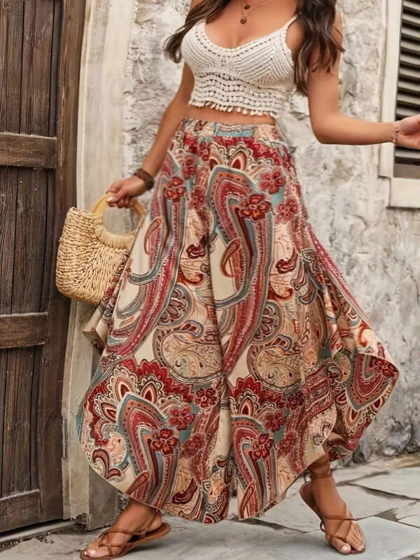 Plus Size Irregular Wide Leg Pants Casual Bohemian - Image 6