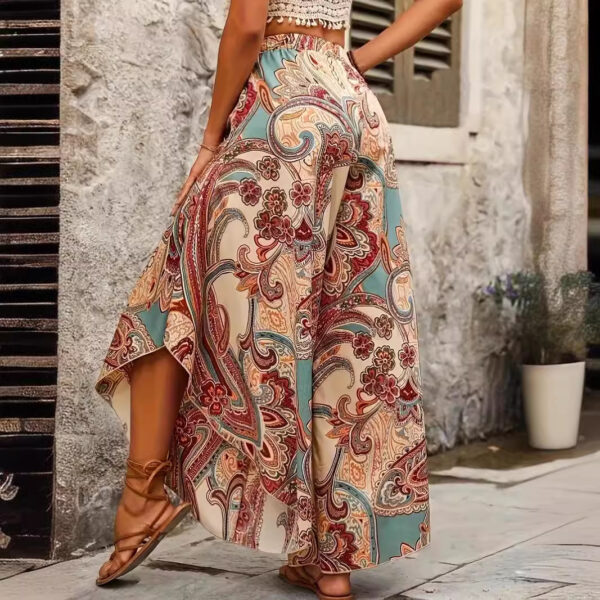 Plus Size Irregular Wide Leg Pants Casual Bohemian - Image 5
