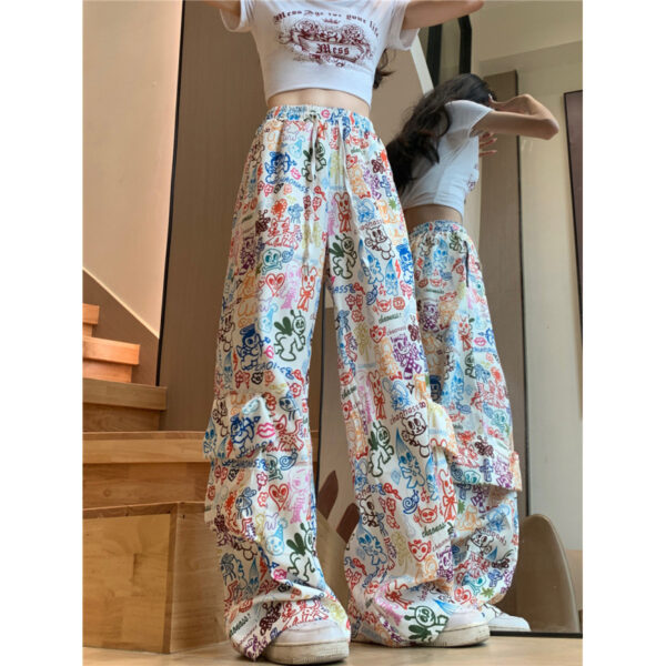 Women's Colorful Graffiti Printing Overalls - Image 2