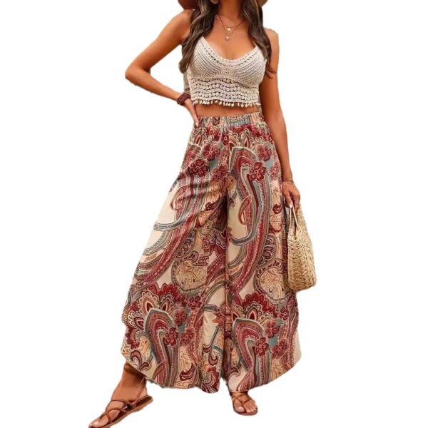 Plus Size Irregular Wide Leg Pants Casual Bohemian - Image 2