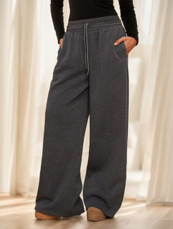 Forever 21 Autumn Winter New Thermal Lined Thick Casual Versatile High Waist Elastic Waist Loose Wide Leg Sweatpants - Image 6