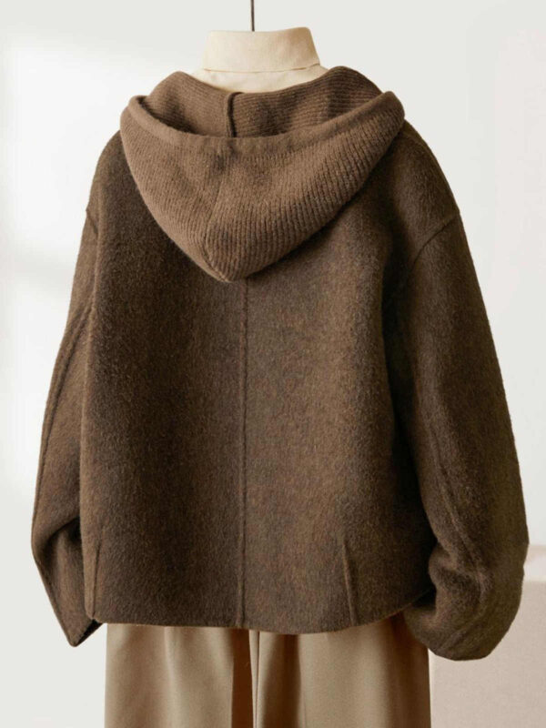 Women's Embroidered Wool Reversible Woolen Coat Slim-fit Coat - Image 5