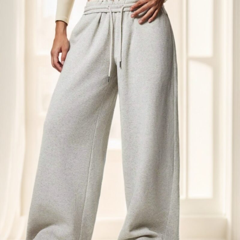 Forever 21 Autumn Winter New Thermal Lined Thick Casual Versatile High Waist Elastic Waist Loose Wide Leg Sweatpants