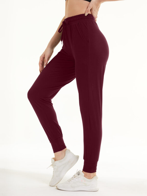 Sweatpants - Cropped New Solid Color Deep Crimson - Image 4