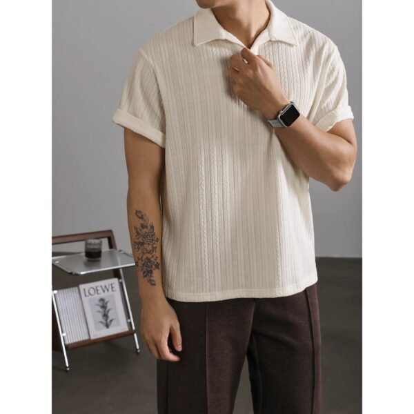 Wheat Woven Texture Summer Breathable Slim Fit Business - Image 5